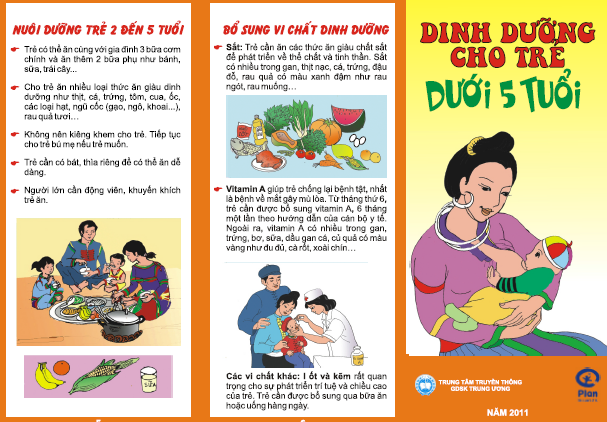 Tờ gấp Dinh dưỡng cho trẻ dưới 5 tuổi