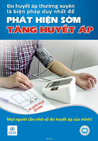 Áp phích Đo huyết áp thường xuyên là biện pháp phát hiện sớm Tăng huyết áp