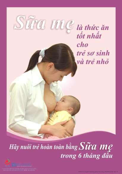 Áp phích Sữa mẹ là thức ăn tốt nhất cho trẻ sơ sinh và trẻ nhỏ