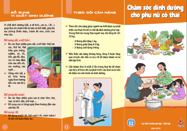 Tờ gấp Chăm sóc dinh dưỡng cho phụ nữ có thai