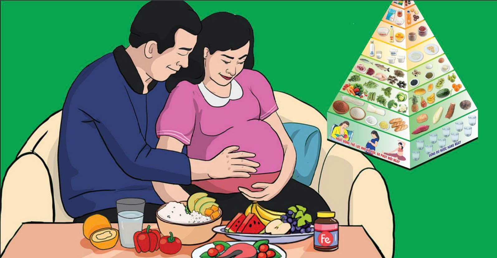 Áp phích Vì sự phát triển toàn diện của trẻ, hãy chăm sóc con ngay từ trong bụng mẹ