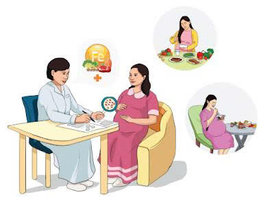 Tờ rơi Phòng chống thiếu máu thiếu sắt ở phụ nữ có thai và bà mẹ cho con bú_Hình ảnh người dân tộc Kinh