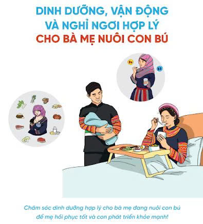 Tờ rơi Dinh dưỡng, vận động và nghỉ ngơi hợp lý cho bà mẹ cho con bú_Hình ảnh người dân tộc Hmông