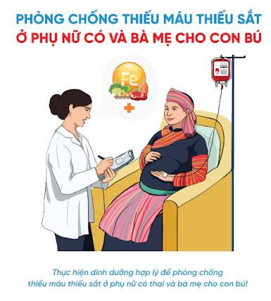 Tờ rơi Phòng chống thiếu máu thiếu sắt ở phụ nữ có thai và bà mẹ cho con bú_Hình ảnh người dân tộc HMông