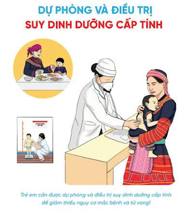 Tờ rơi Dự phòng và điều trị Suy dinh dưỡng cấp tính_Hình ảnh người dân tộc HMông