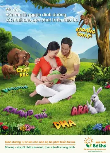 Áp phích Sữa mẹ là nguồn dinh dưỡng tốt nhất cho con phát triển não bộ