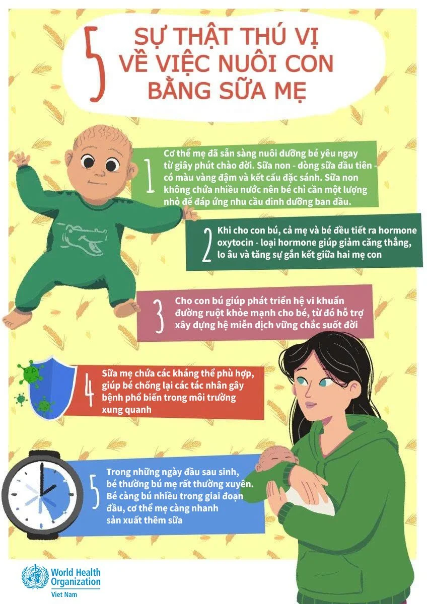 Infographic: 5 sự thật thú vị về việc nuôi con bằng sữa mẹ