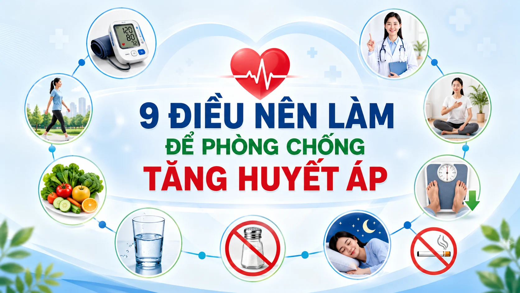 Infographic 9 điều nên làm để phòng chống tăng huyết áp