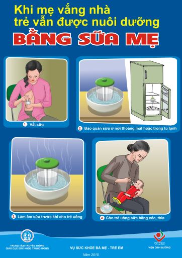Áp phích Nuôi con bằng sữa mẹ khi mẹ vắng nhà
