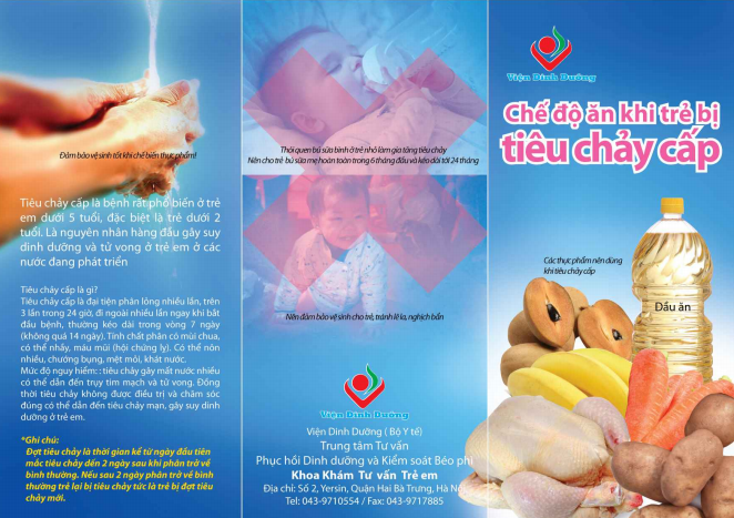 Tờ rơi Chế độ ăn khi trẻ tiêu chảy cấp