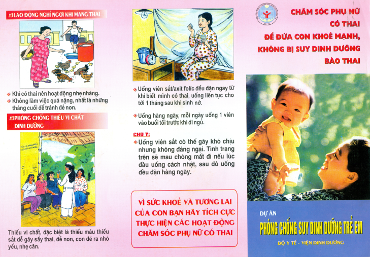 Tờ rơi Chăm sóc phụ nữ có thai để đứa con khỏe mạnh không bị suy dinh dưỡng bào thai