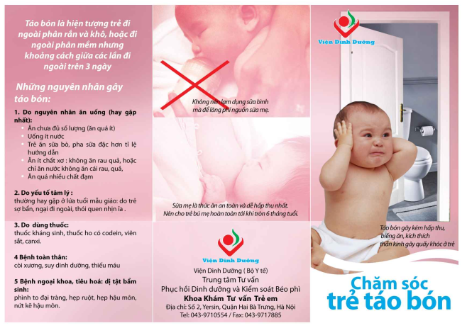 Tờ rơi Chăm trẻ táo bón