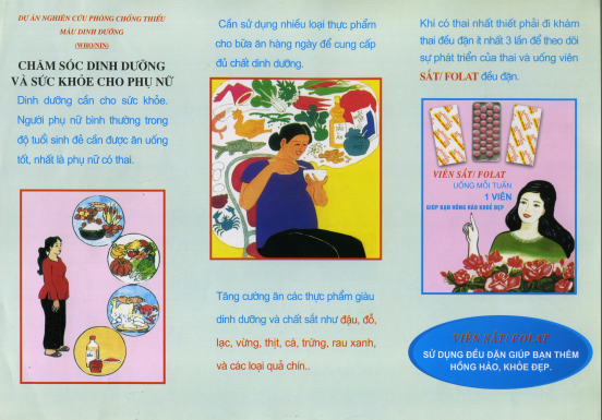 Tờ rơi Chăm sóc Dinh dưỡng và sức khỏe cho phụ nữ