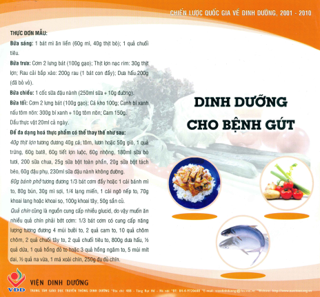 Tờ rơi Dinh dưỡng cho bệnh Gút