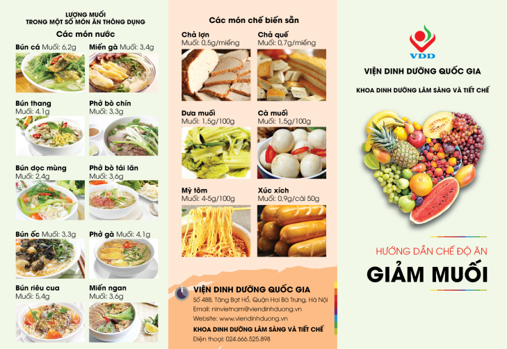 Tờ rơi Hướng dẫn chế độ ăn giảm muối
