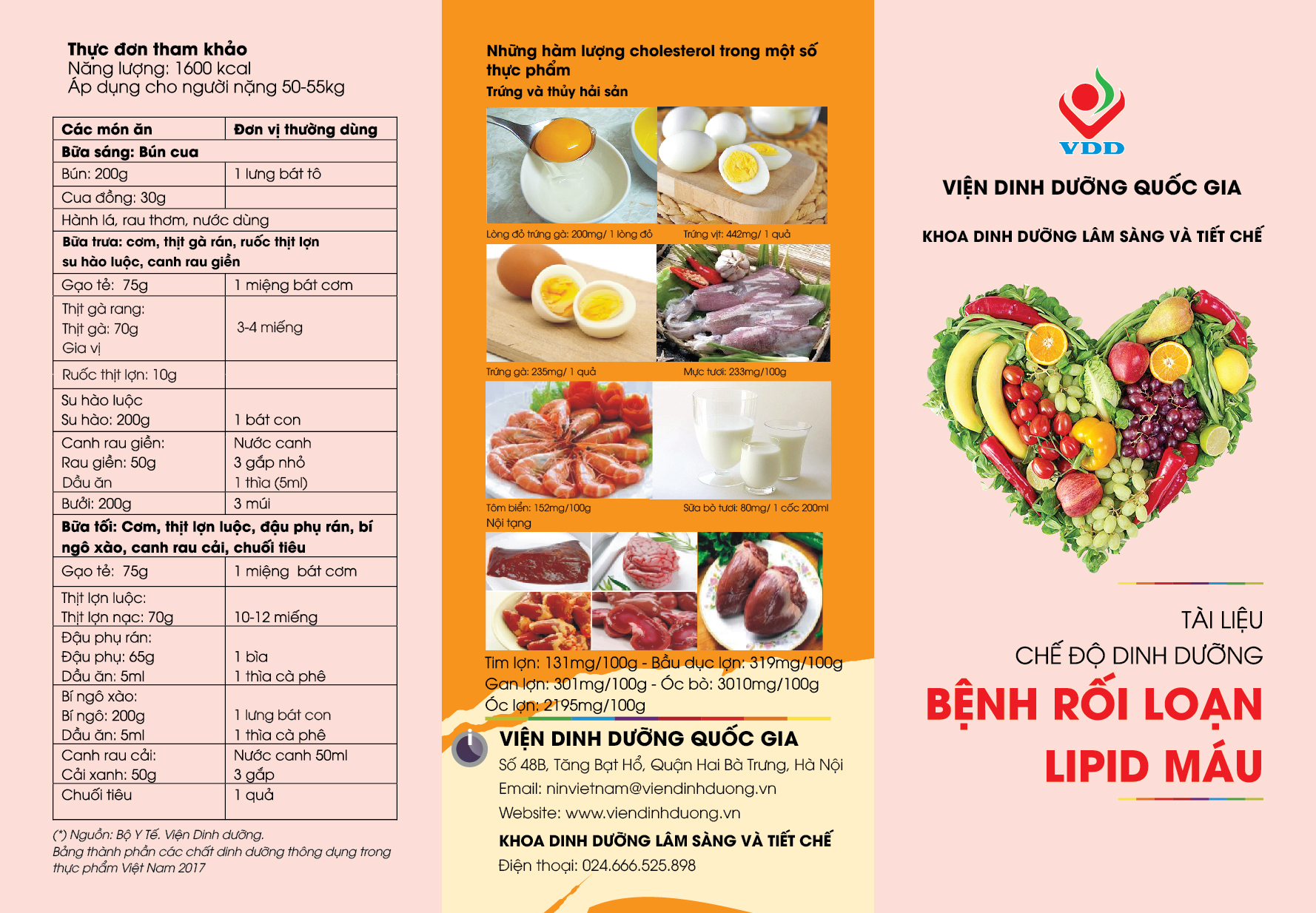 Tờ rơi Chế độ dinh dưỡng bệnh rối loạn Lipid máu