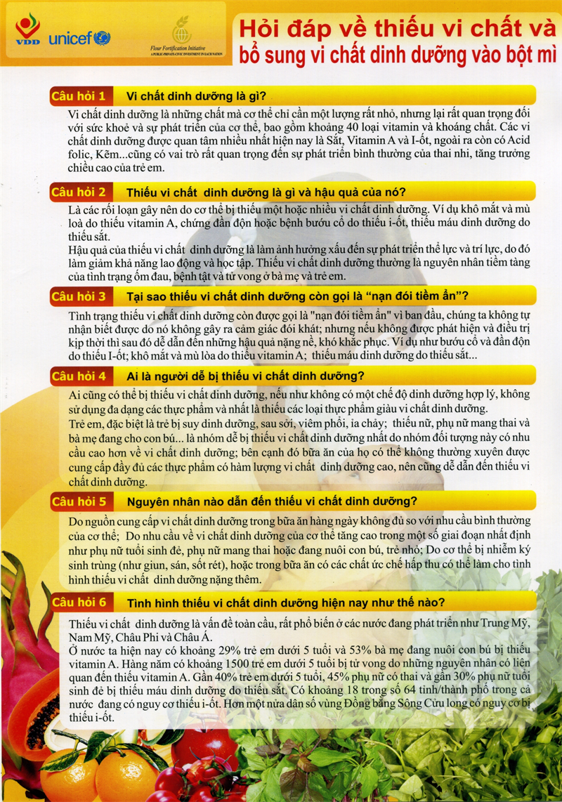 Tời rơi Hỏi đáp về thiếu vi chất và bổ sung vi chất dinh dưỡng vào bột mì