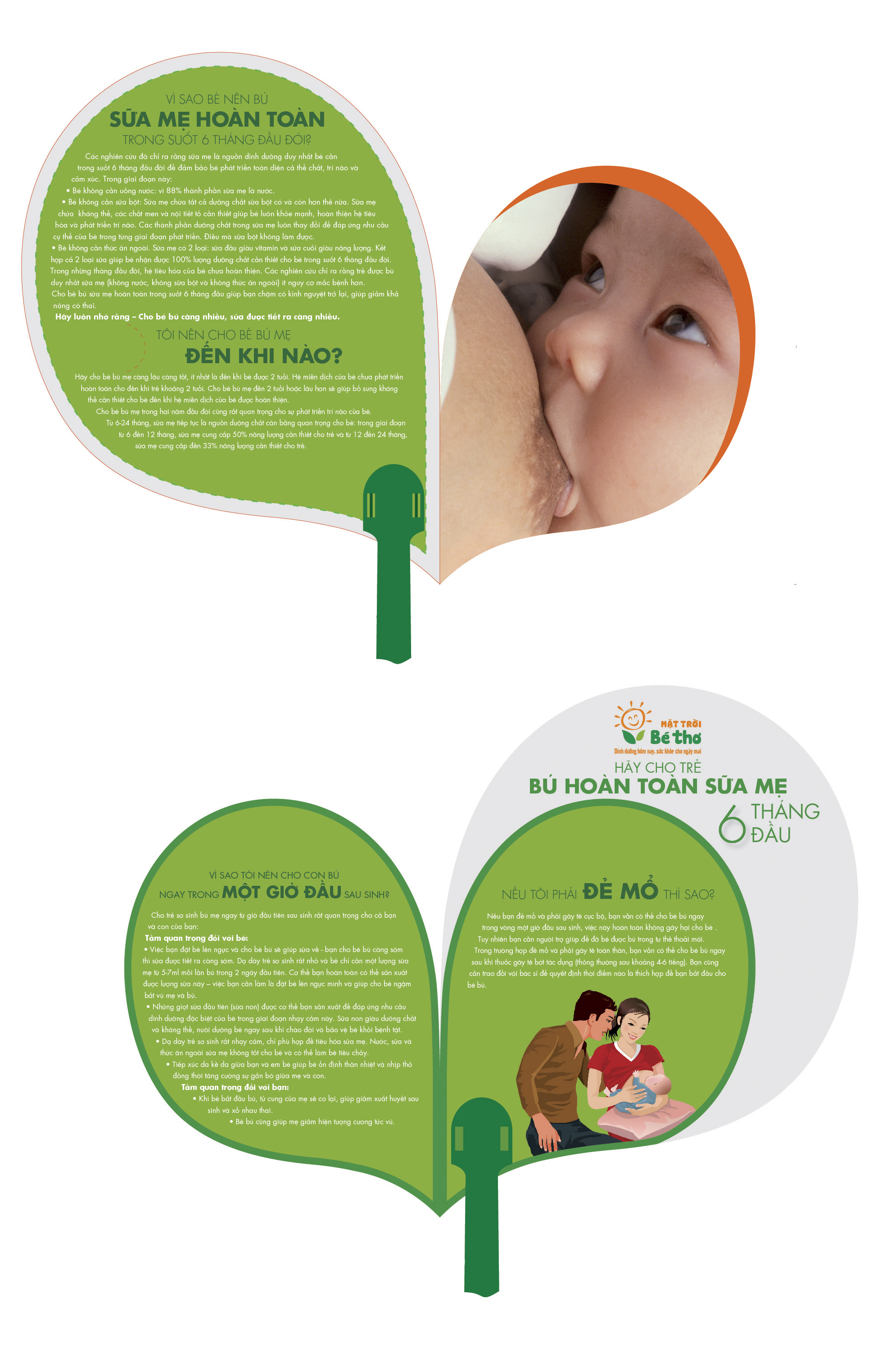 Tờ rơi Hình quạt Nuôi con bằng sữa mẹ